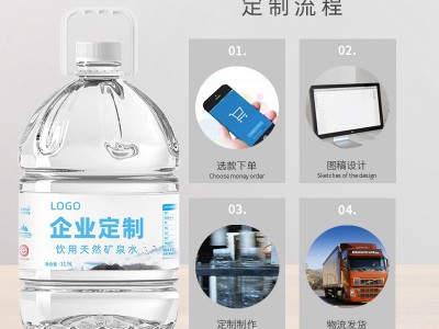 定制矿泉水桶装水11.9L企业广告婚礼活动免费设计logo定制水批发图3