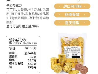 可味金币巧克力500g可可脂奶巧儿童零食喜糖批发蛋糕烘焙装饰发财图2