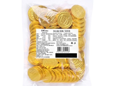 可味金币巧克力500g可可脂奶巧儿童零食喜糖批发蛋糕烘焙装饰发财图5